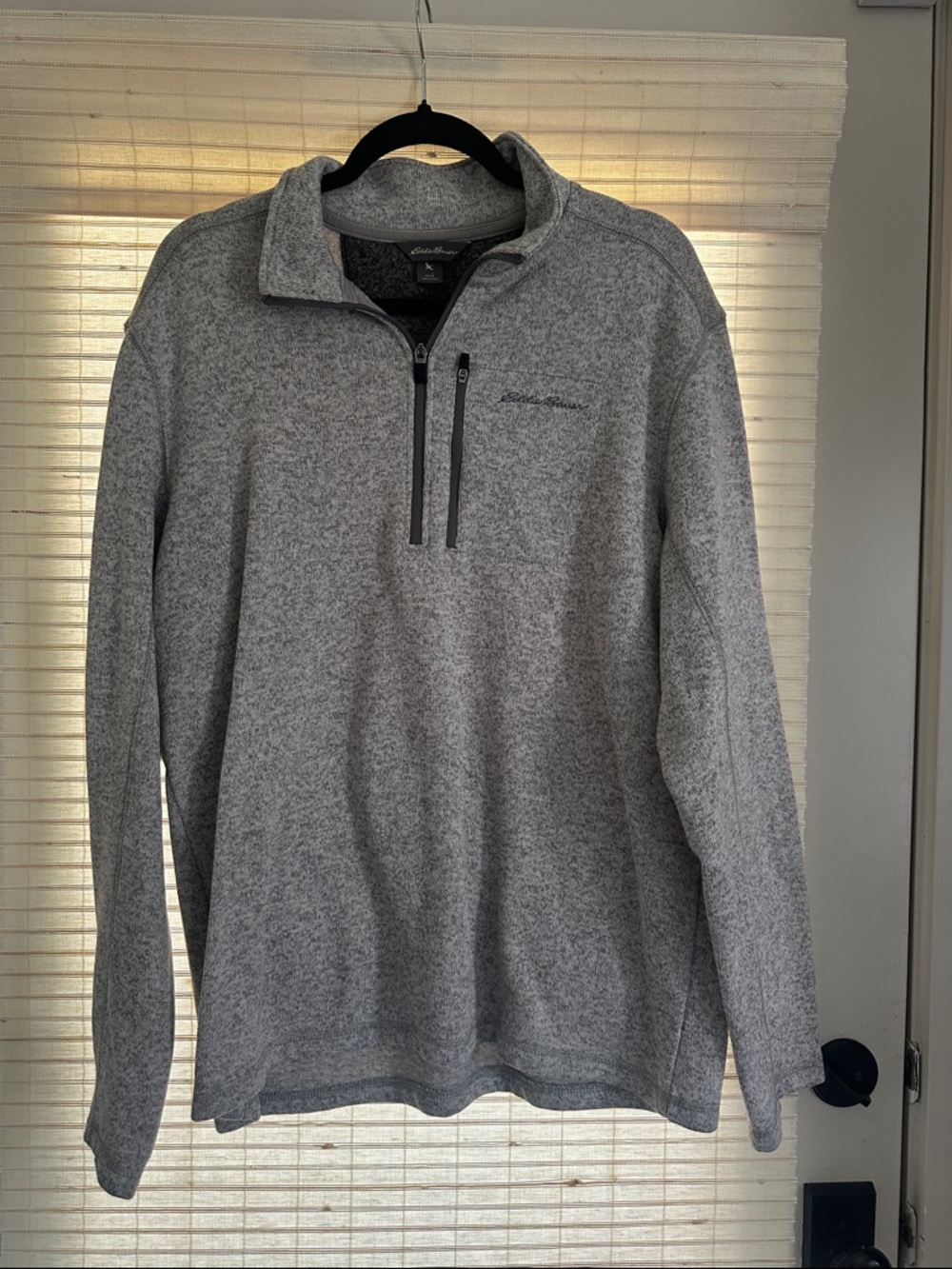 Eddie Bauer Men's Light Gray Half-Zip Pullover